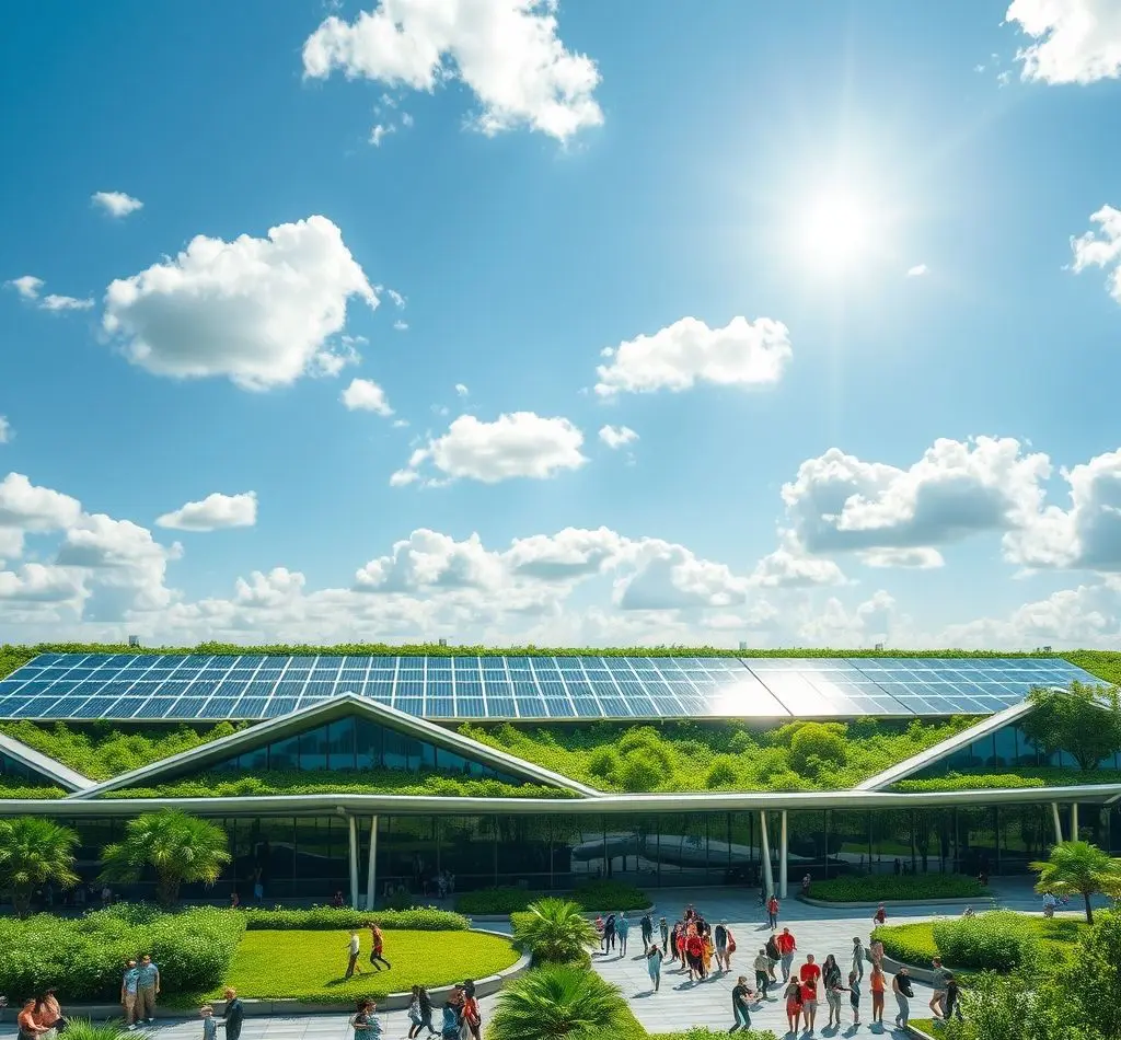 aeropuerto verde paneles solares