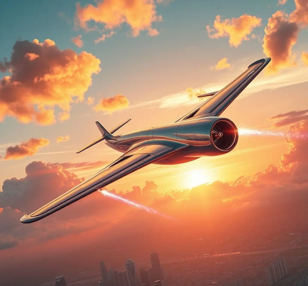 avion futurista volando