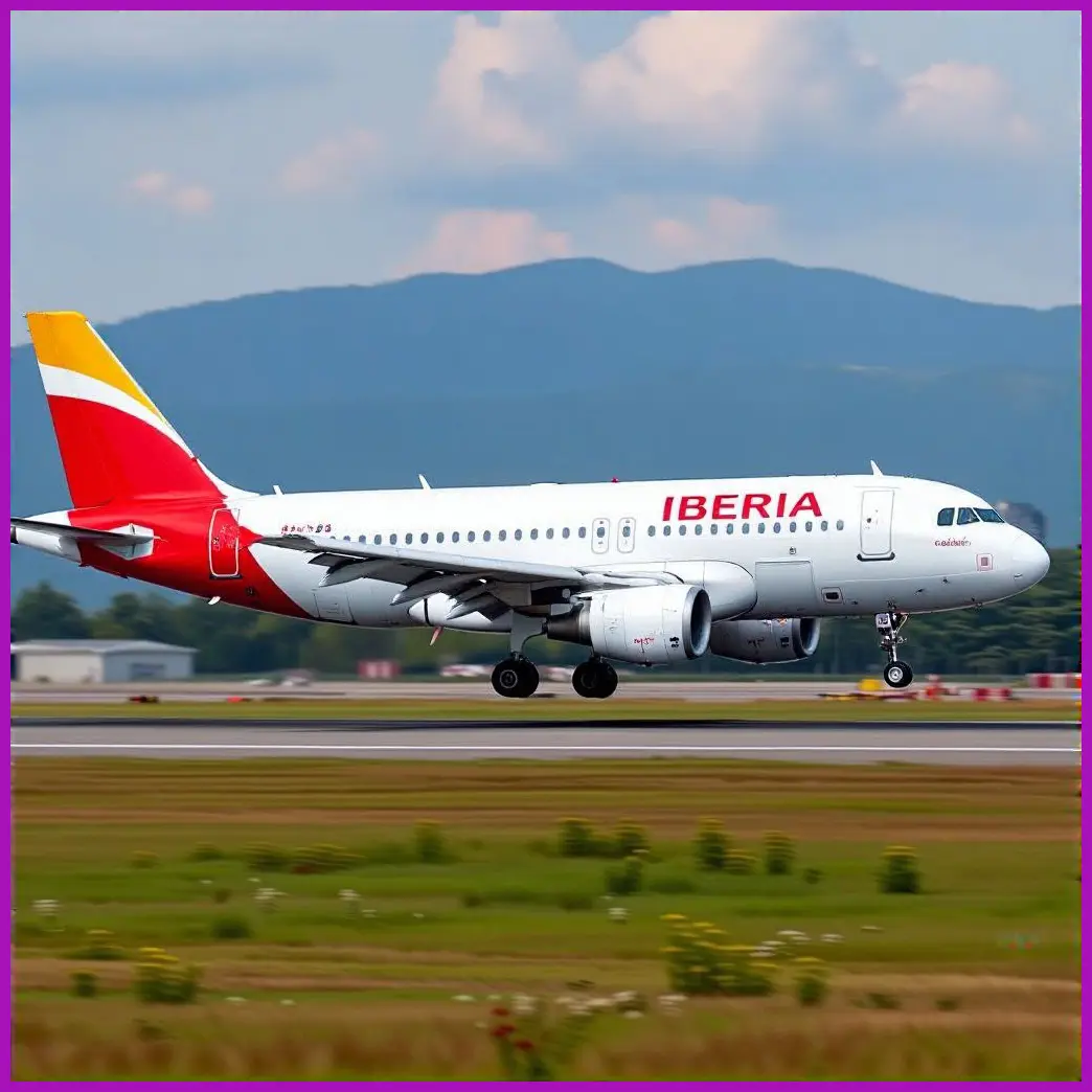 avion iberia en pista