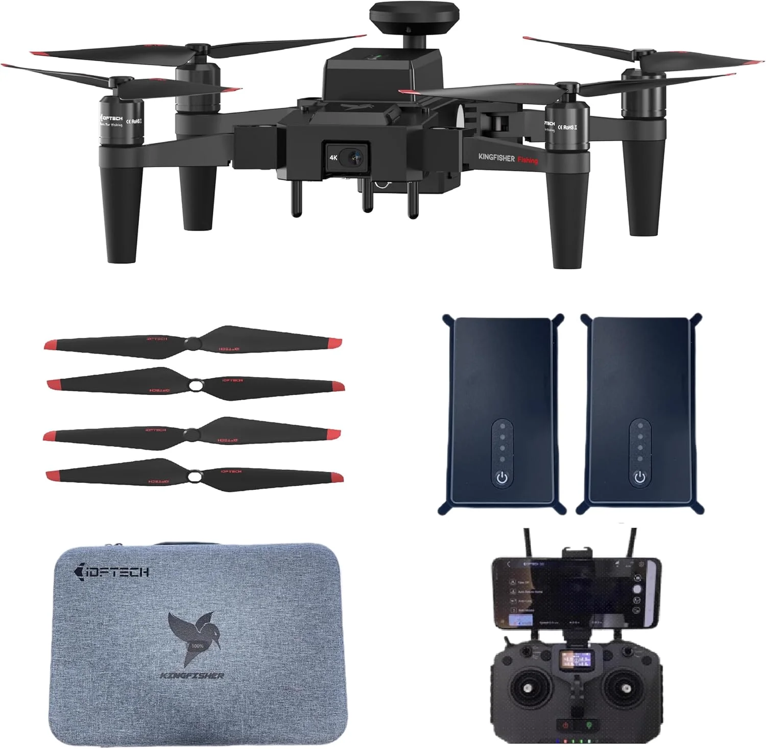 Dron Pesca Impermeable 4K (Ideafly) — Calidad profesional