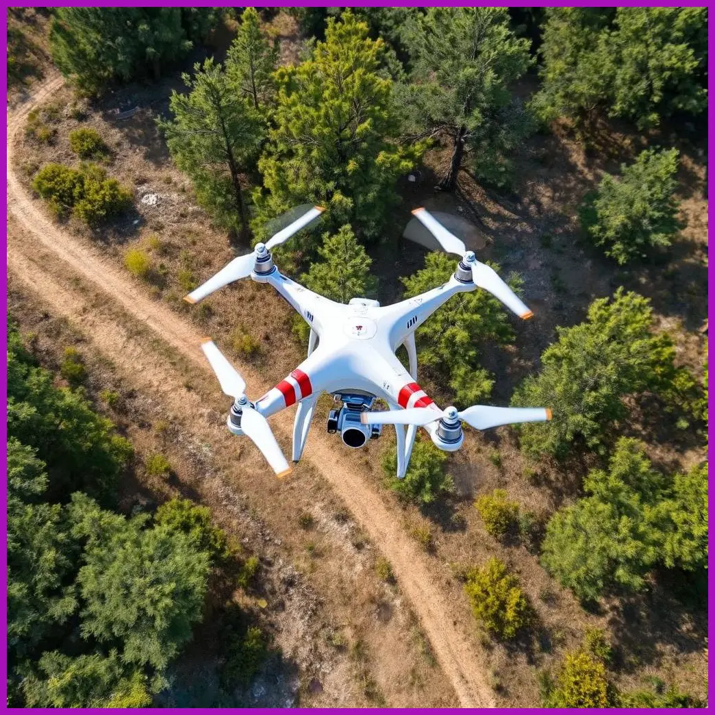 dron volando zona segura
