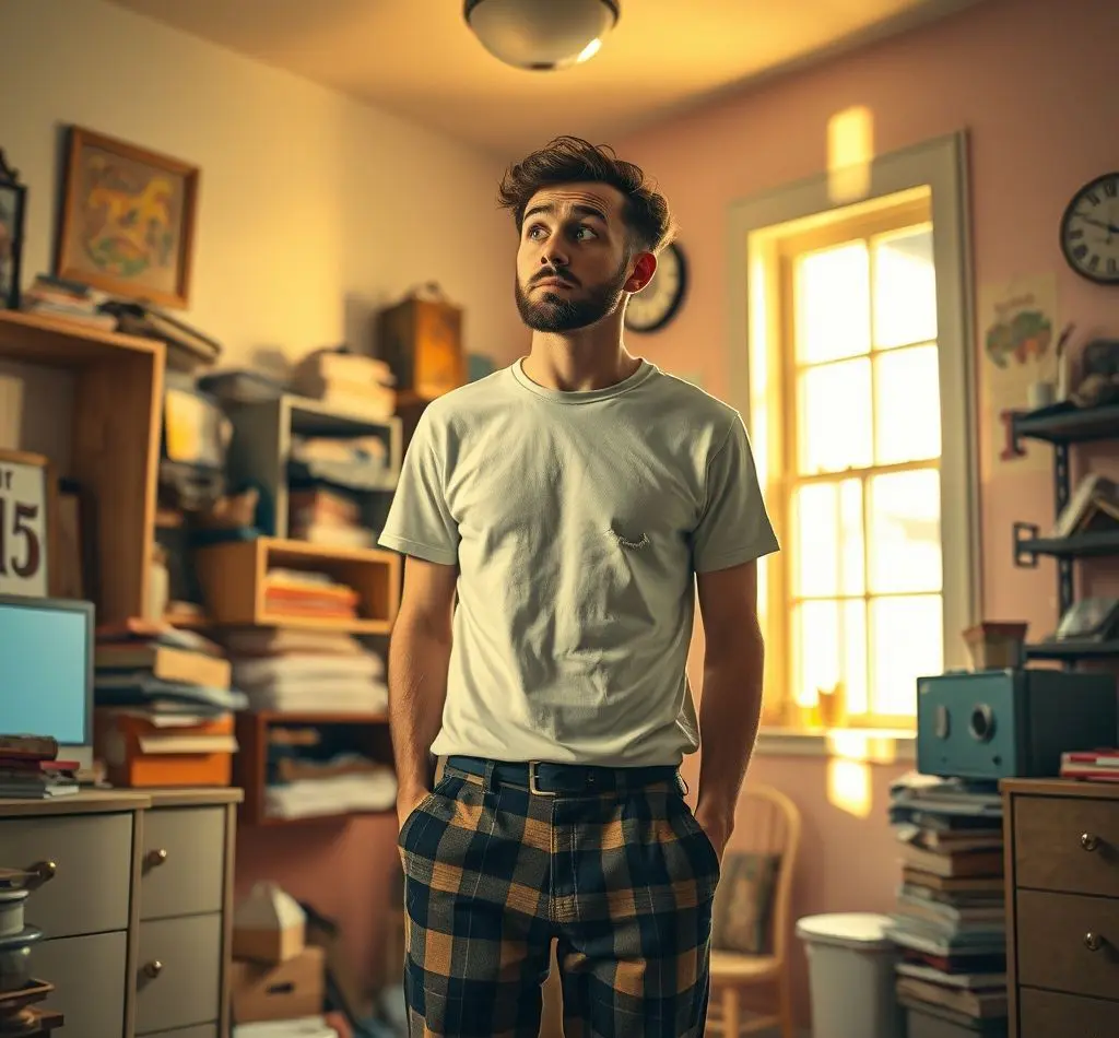 hombre confuso ropa