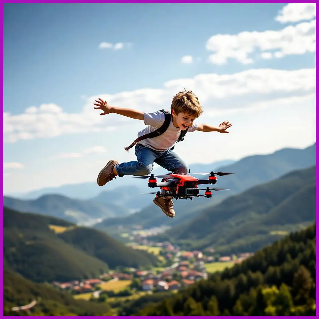nino volando avion rc