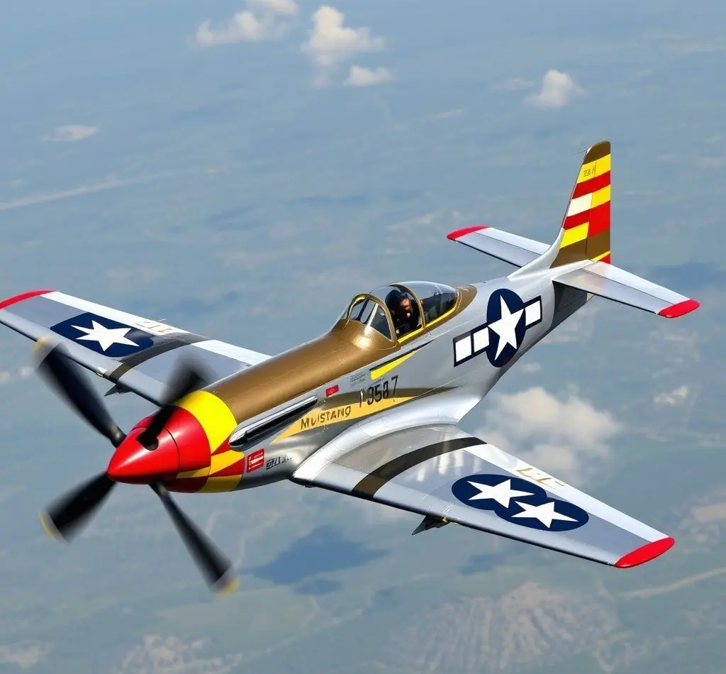 p-51 mustang en vuelo