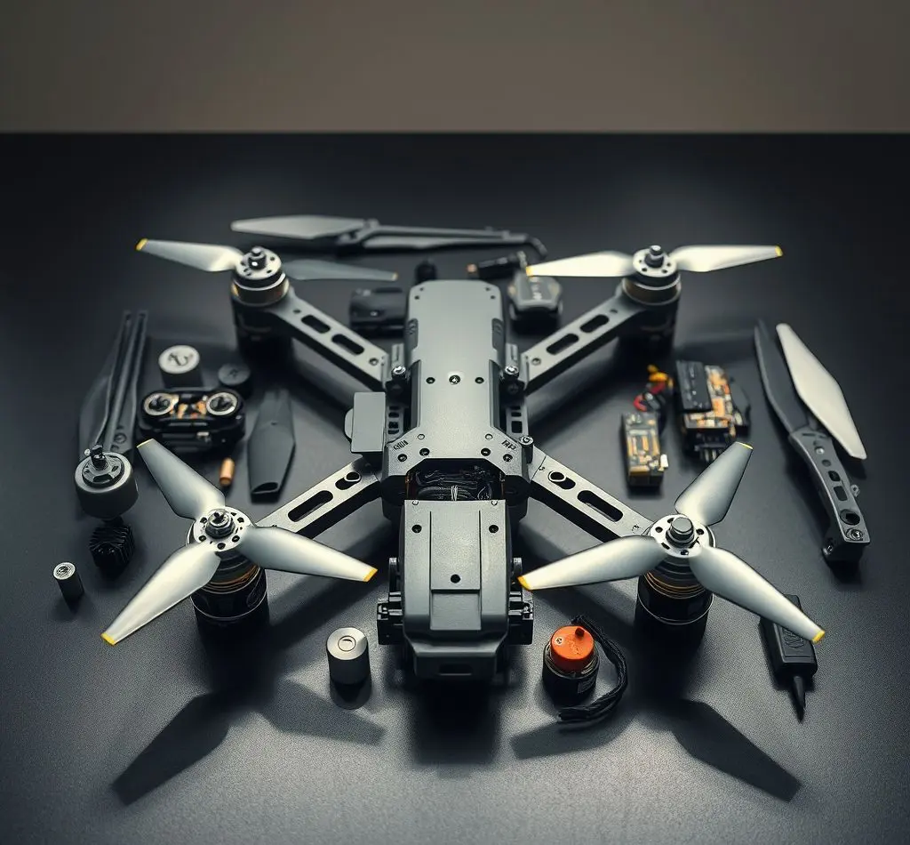partes dron desmontado