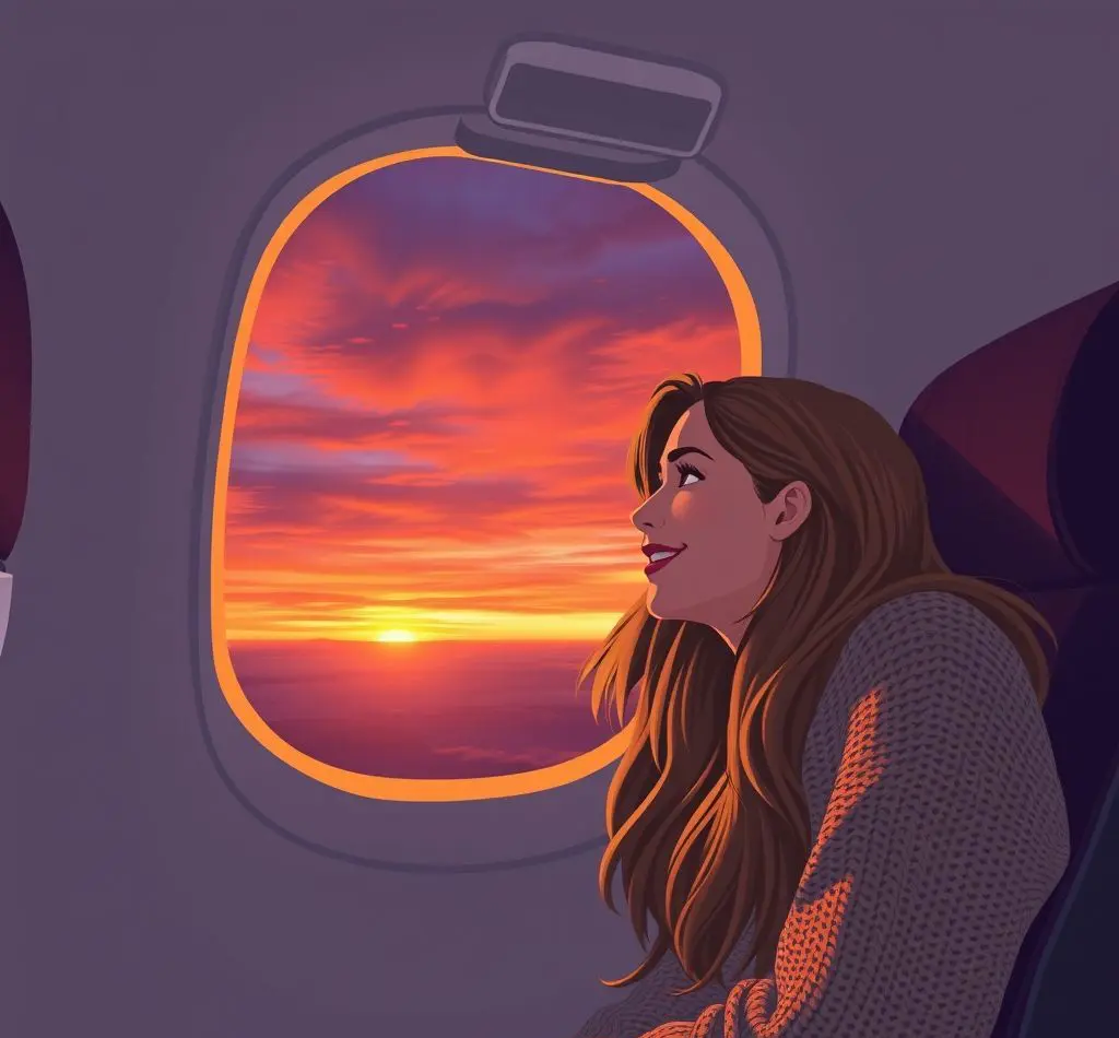 pasajero disfrutando vuelo