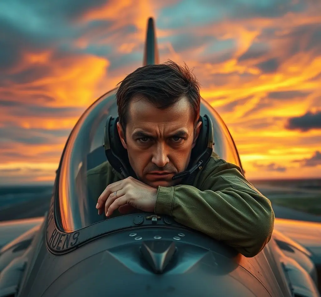 piloto militar estresado