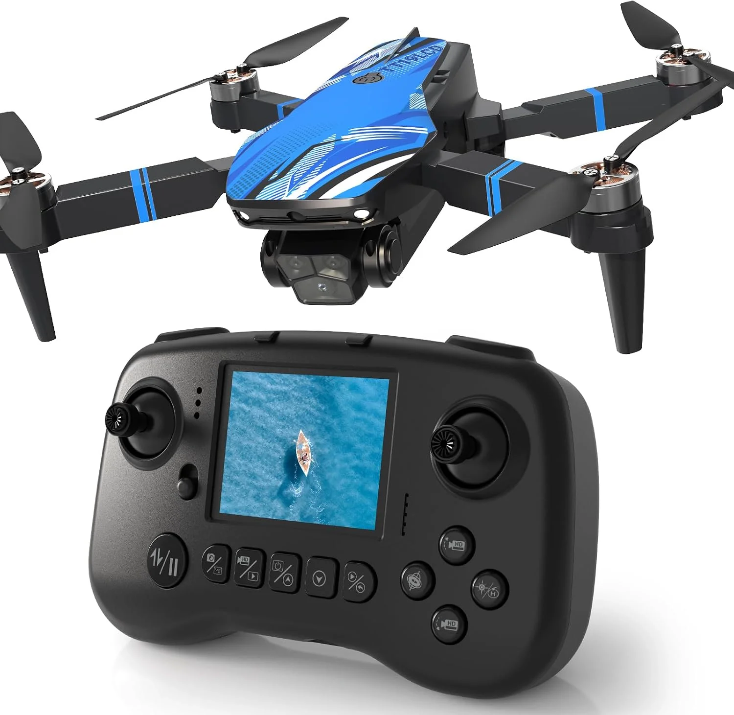 Dron con Cámara para Adultos – Pantalla LCD RC, FPV Live Vídeo, Mini Dron Plegable