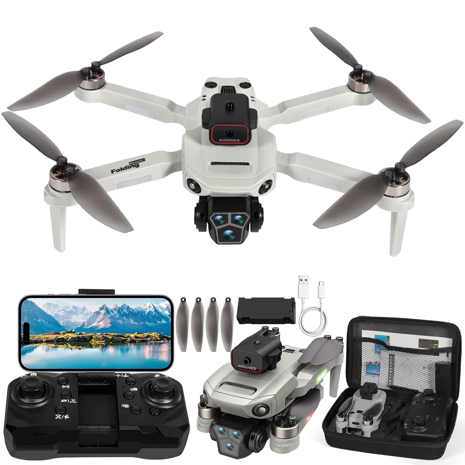 Dron con Cámara 4K HD para Principiantes – Plegable, Motor Sin Escobillas, Flip 3D, Waypoint